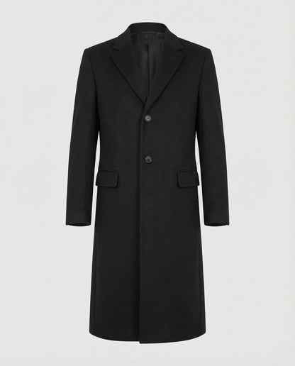 Eleganter Herren Langmantel Schwarz Modern
