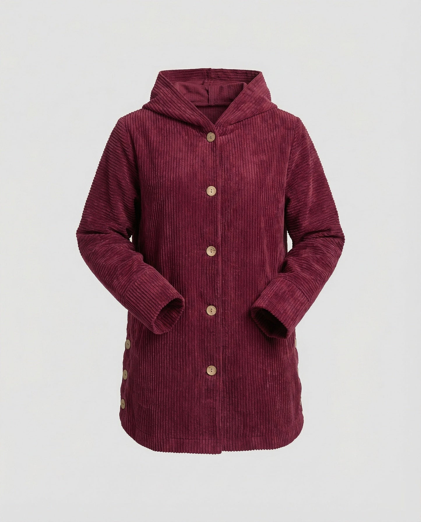 Damen Cordjacke Kapuzenjacke Warm