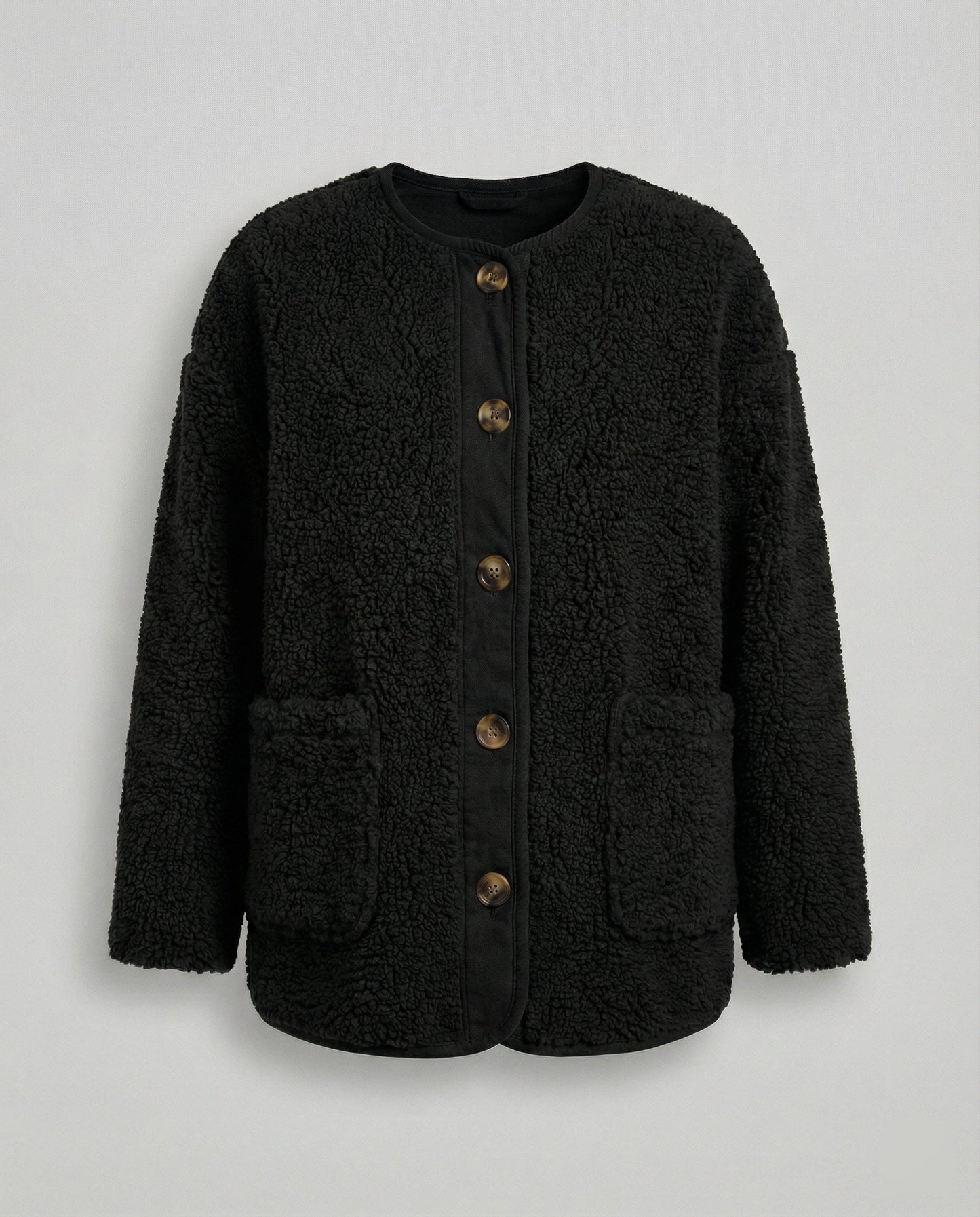 Damen Winterjacke Warm Sherpa Fleece Jacke Langarm