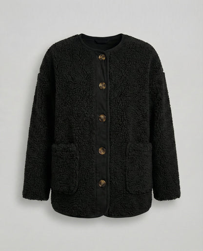 Damen Winterjacke Warm Sherpa Fleece Jacke Langarm