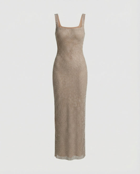 Funkelndes Abendkleid Damen Netzstoff Lang - BerlinGlamour