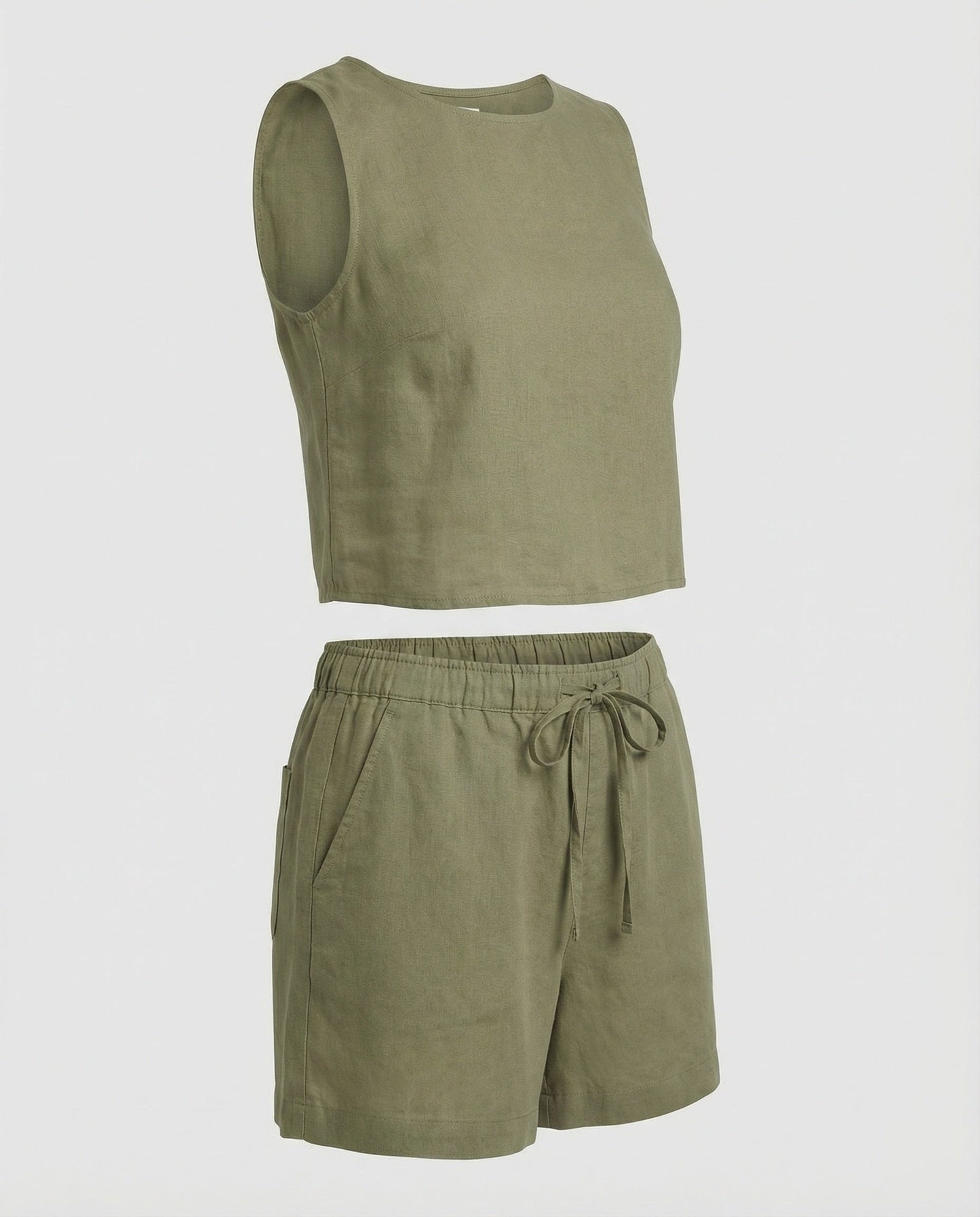 Damen Zweiteiler Kurzoberteil Sommer Set