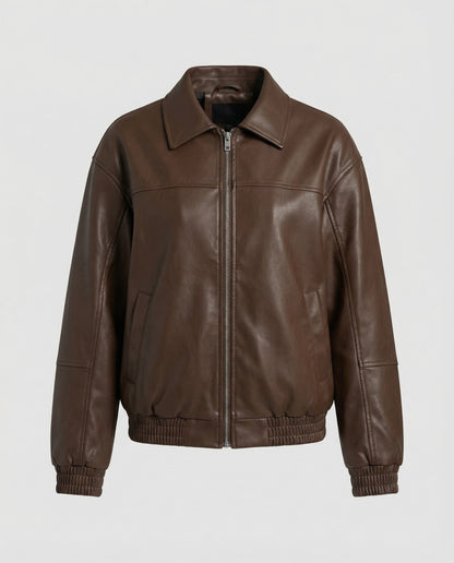 Lederjacke Damen Lässig Nieten Schwarz