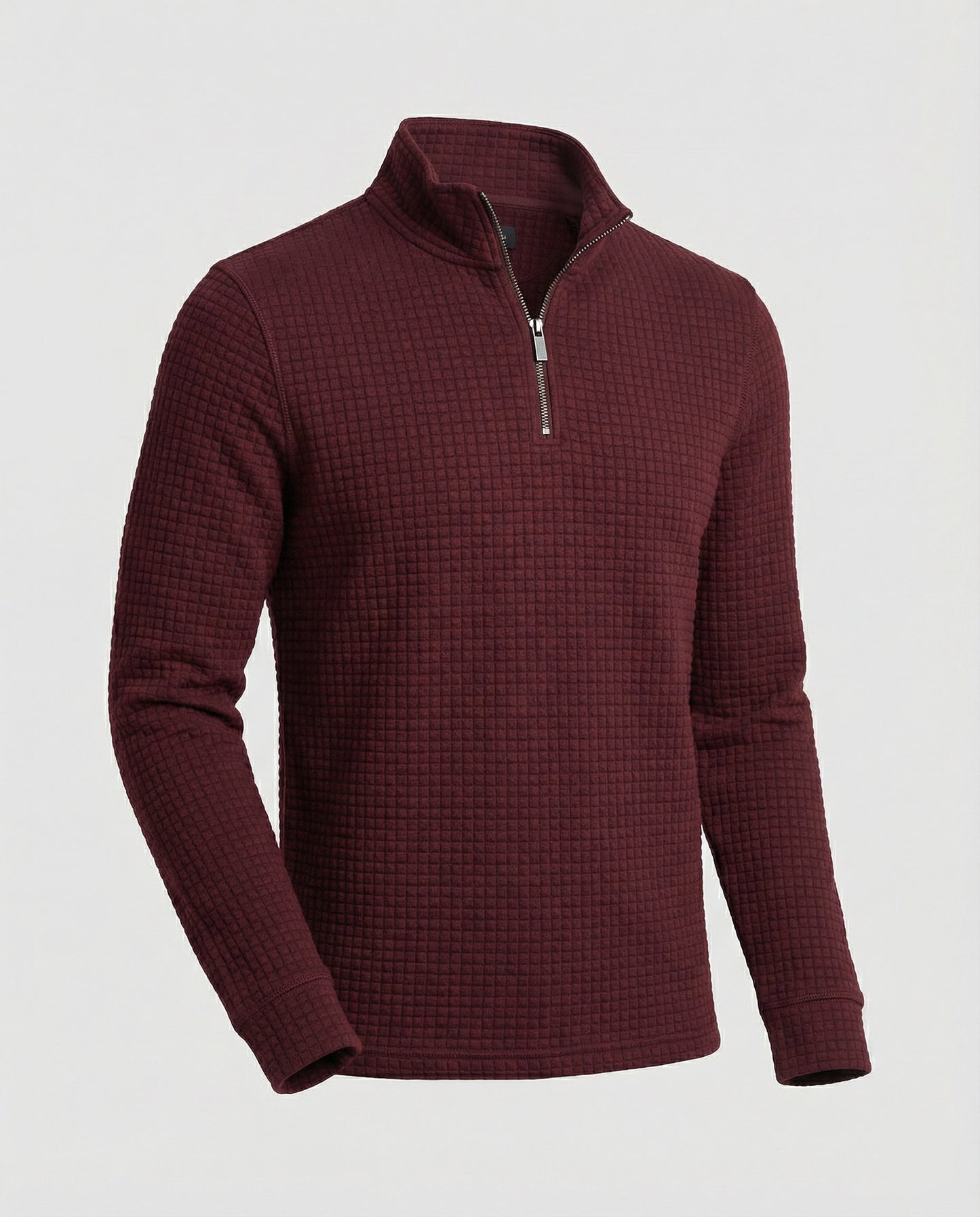 Herren Langarmshirt Modern Stehkragen Reißverschluss Elegant