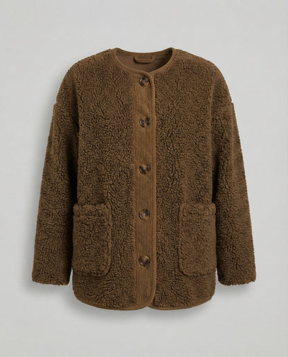 Damen Winterjacke Warm Sherpa Fleece Jacke Langarm