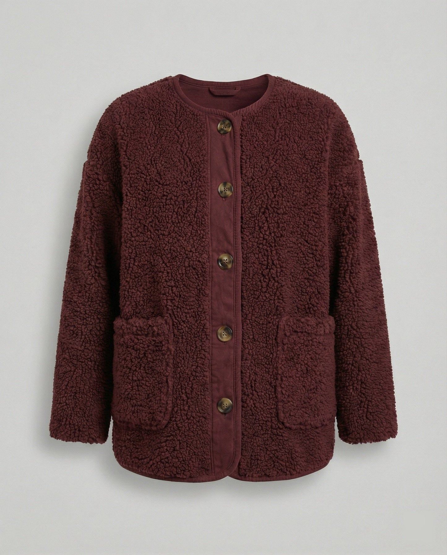 Damen Winterjacke Warm Sherpa Fleece Jacke Langarm