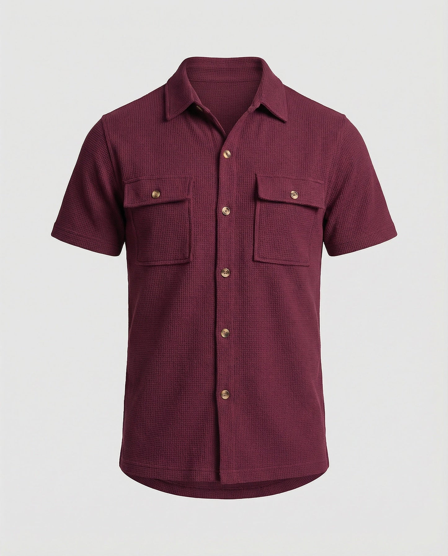 Herren Hemd Kurzarm Strukturstoff Modern