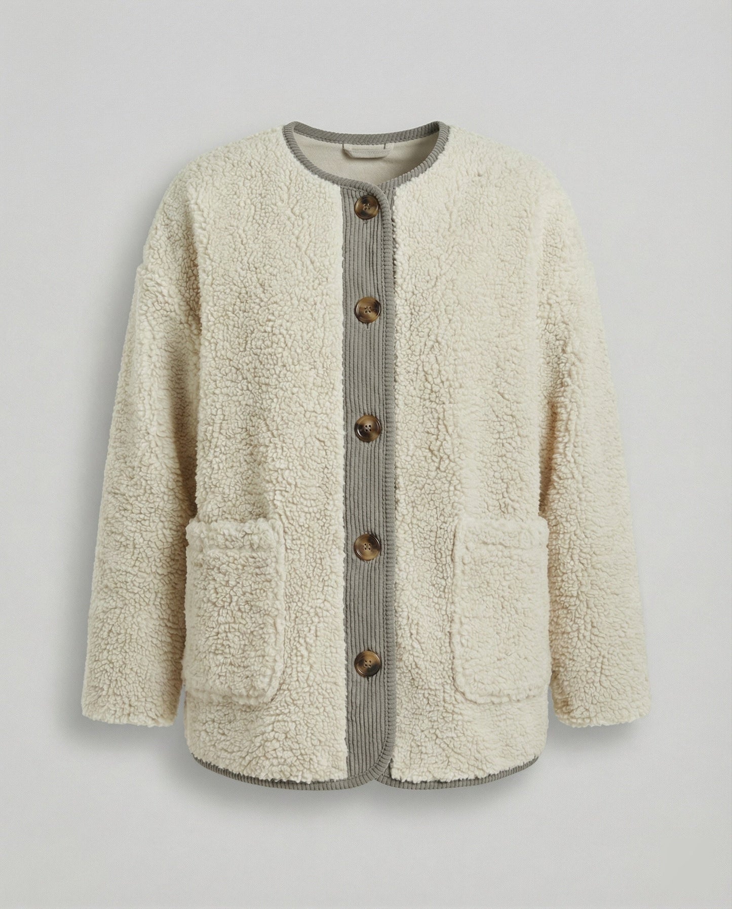 Damen Winterjacke Warm Sherpa Fleece Jacke Langarm