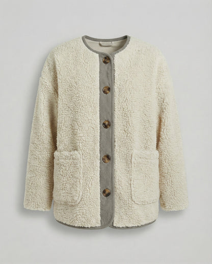Damen Winterjacke Warm Sherpa Fleece Jacke Langarm