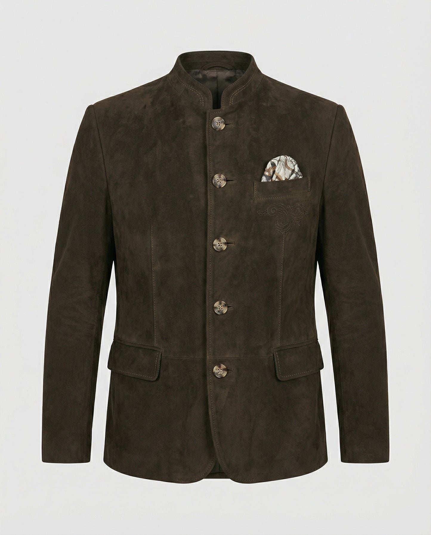 Herren Lederjacke Suede Optik mit Metallknöpfen - BerlinGlamour