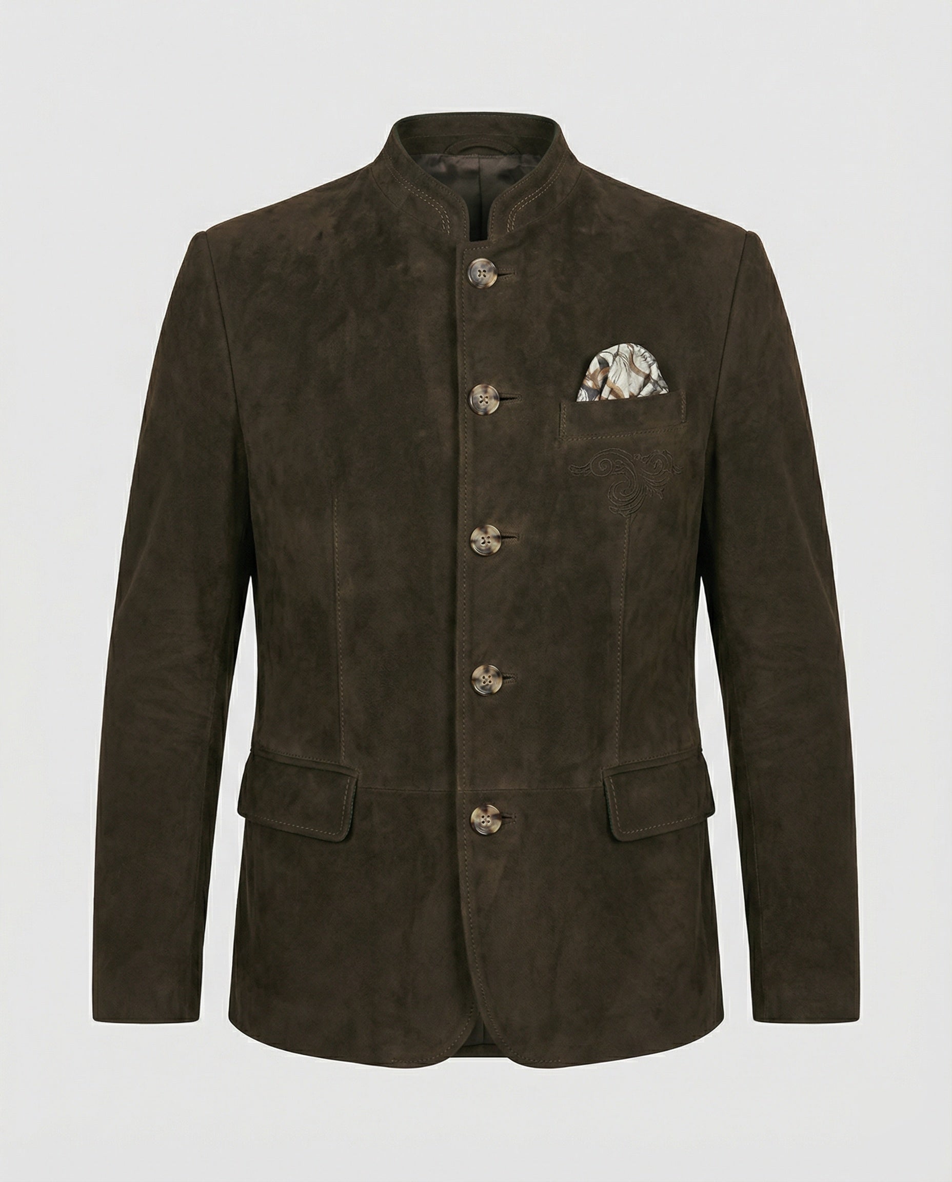 Herren Lederjacke Suede Optik mit Metallknöpfen - BerlinGlamour