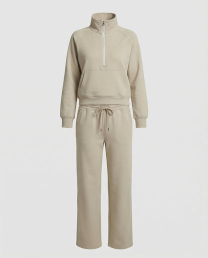 Damen Jogginganzug Hochkragen Sportlich Warm