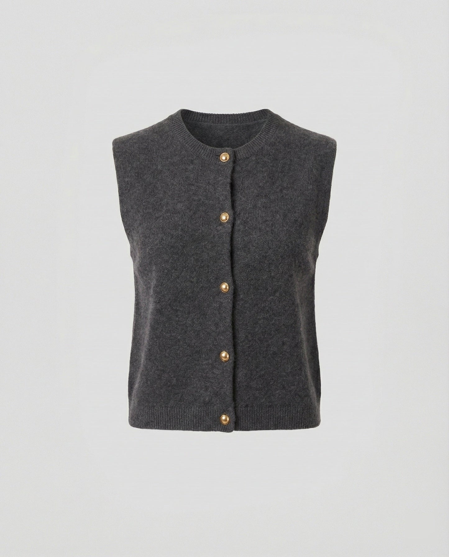 Damen Strickweste Elegante Knopfverschluss Modern