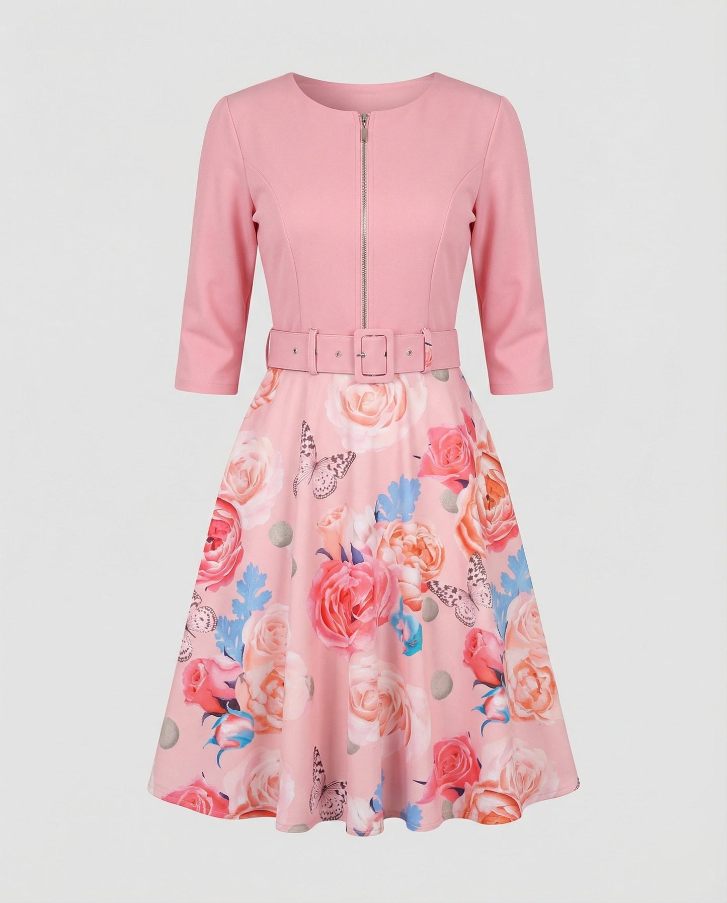 Damen Kleid A-Linie Tailliert Floral Modern