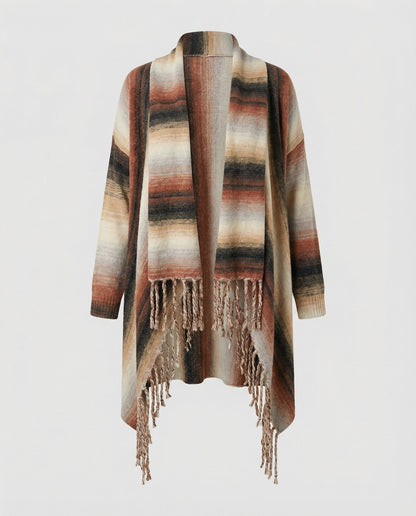 Streifige Poncho Weste Schick Modisch Damenschal