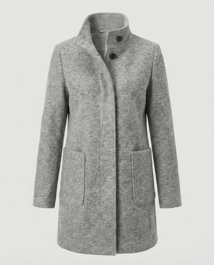Hochkragenmantel Damen Modern Chic Schwarz