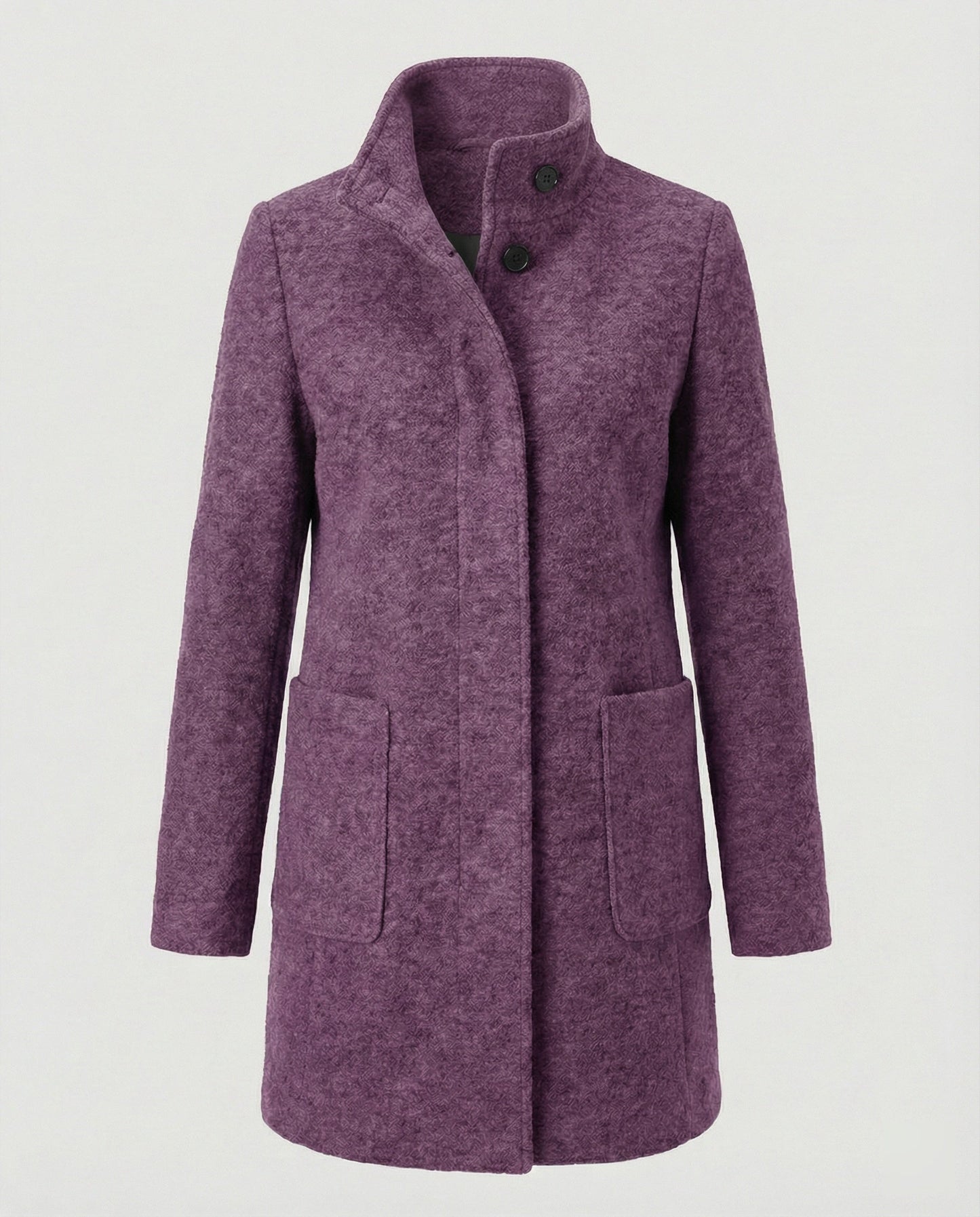 Hochkragenmantel Damen Modern Chic Schwarz