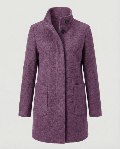 Hochkragenmantel Damen Modern Chic Schwarz