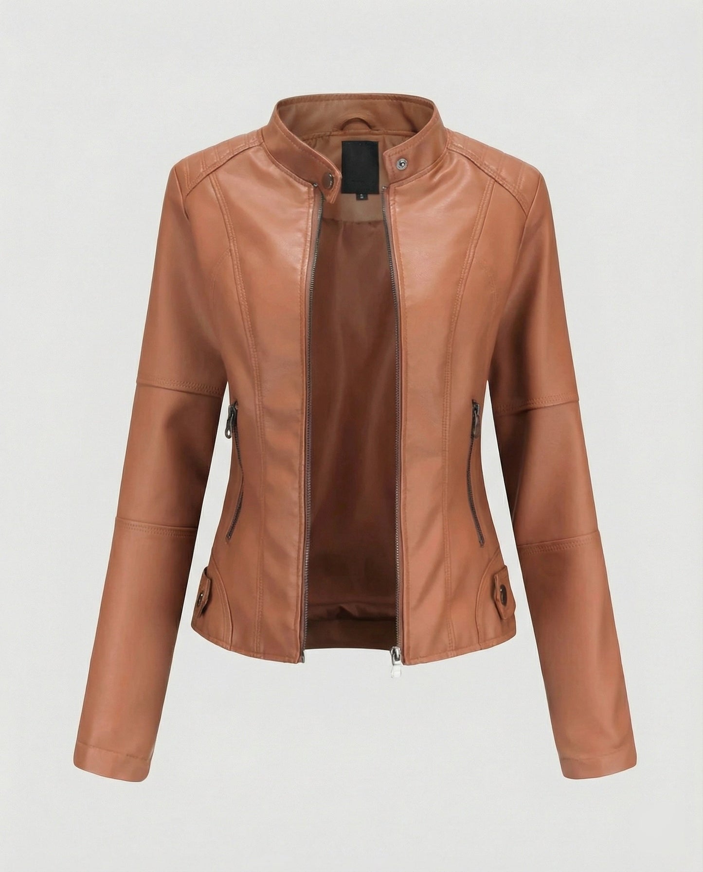 Lederjacke Damen Luxus Stil Schwarz Modern
