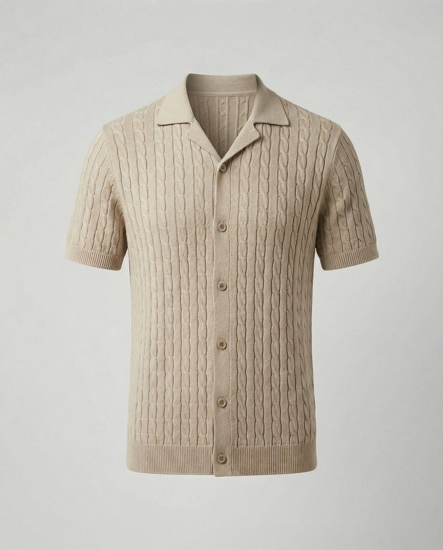 Herren Strickhemd Kurzarm Modern Leicht