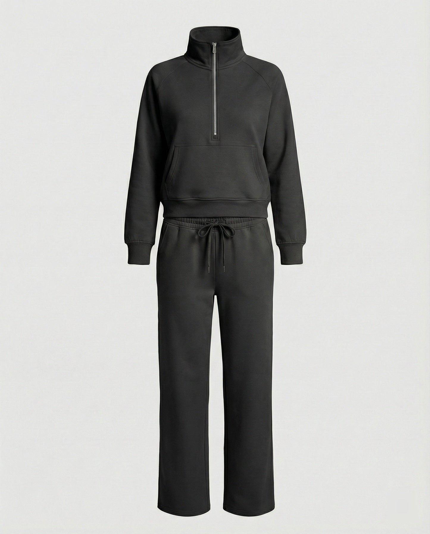 Damen Jogginganzug Hochkragen Sportlich Warm