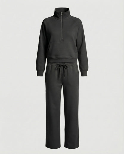 Damen Jogginganzug Hochkragen Sportlich Warm