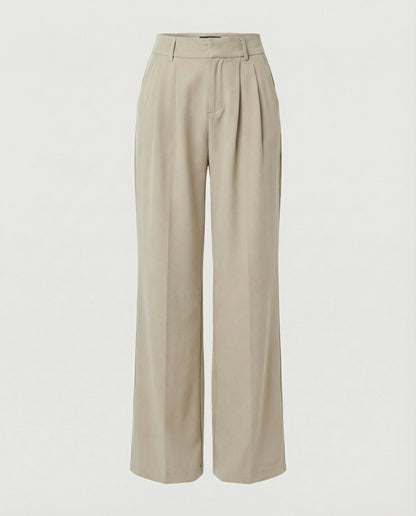 Elegante Damen Bundfaltenhose Slim Fit