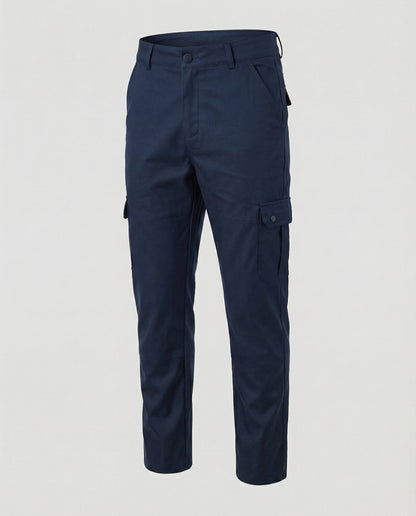 Herren Cargo-Hose Kunstleder Bequem Mit Taschen