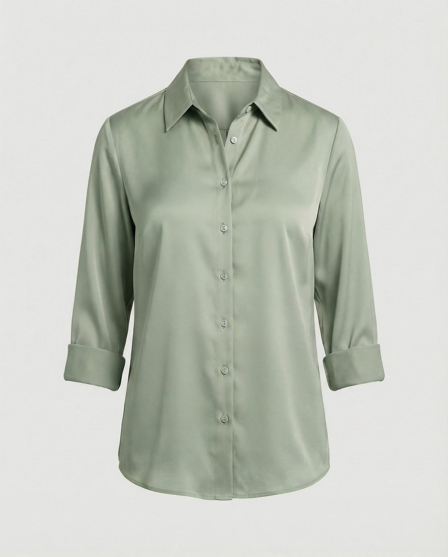 Damenbluse Elegante Baumwollbluse Stehkragen Weiß
