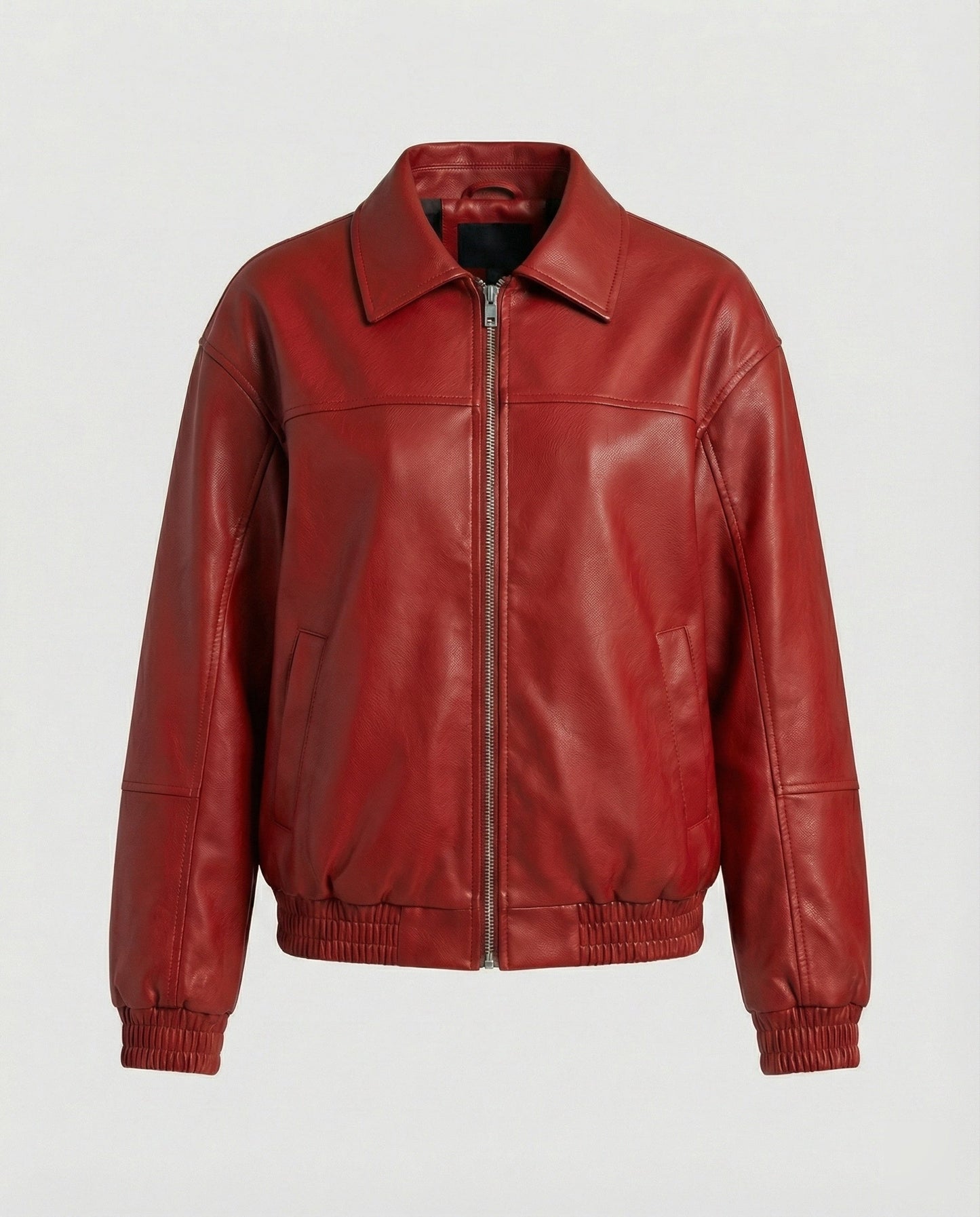Lederjacke Damen Lässig Nieten Schwarz