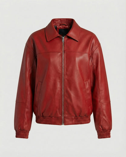 Lederjacke Damen Lässig Nieten Schwarz