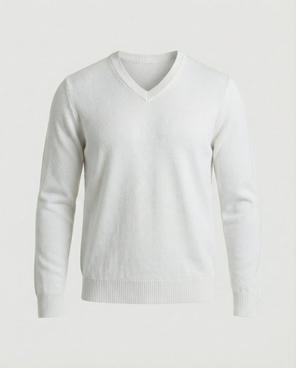 Feinstrick Pullover V-Ausschnitt Herren