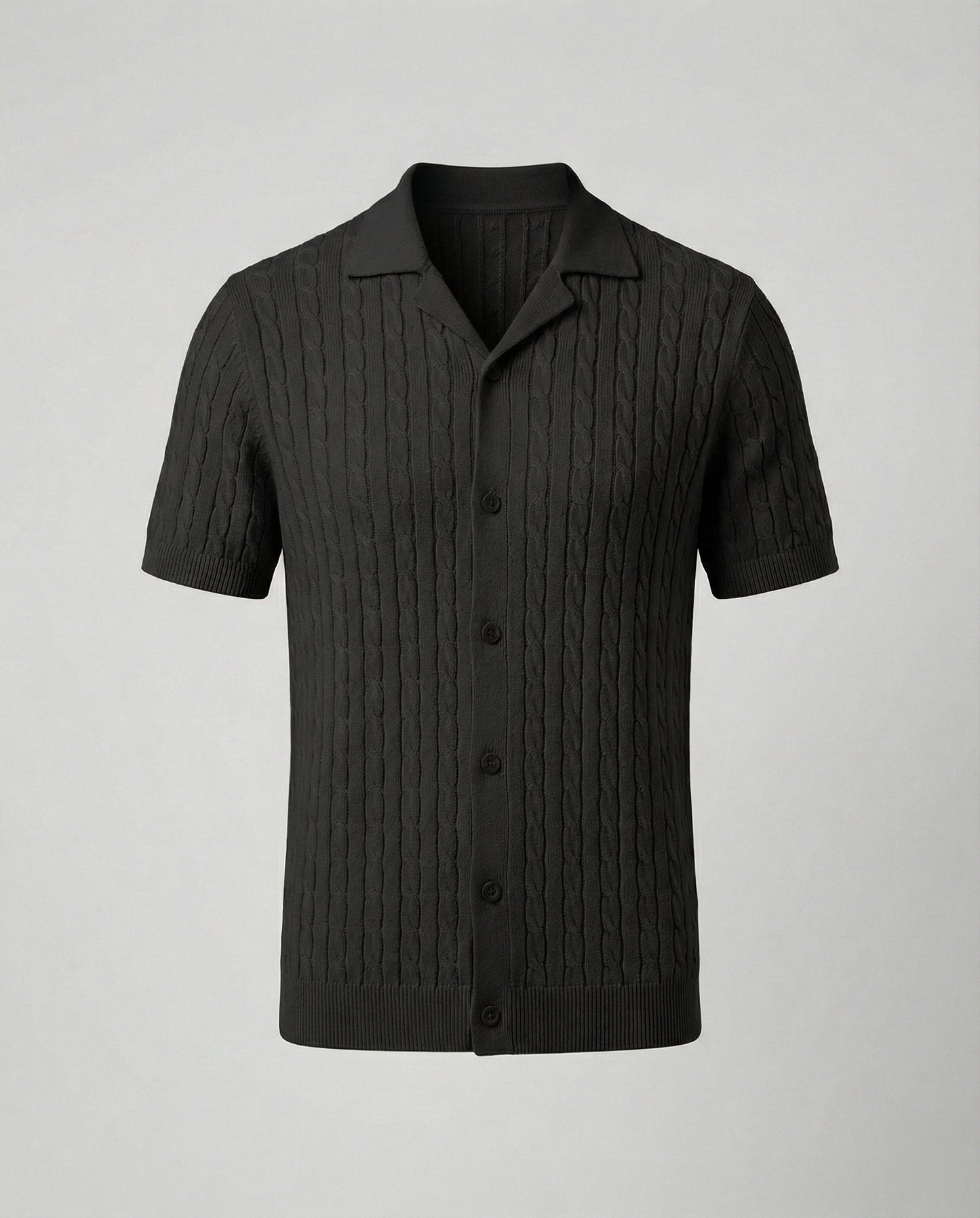 Herren Strickhemd Kurzarm Modern Leicht