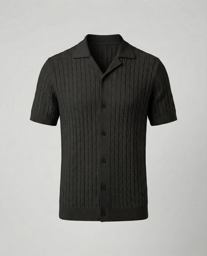 Herren Strickhemd Kurzarm Modern Leicht