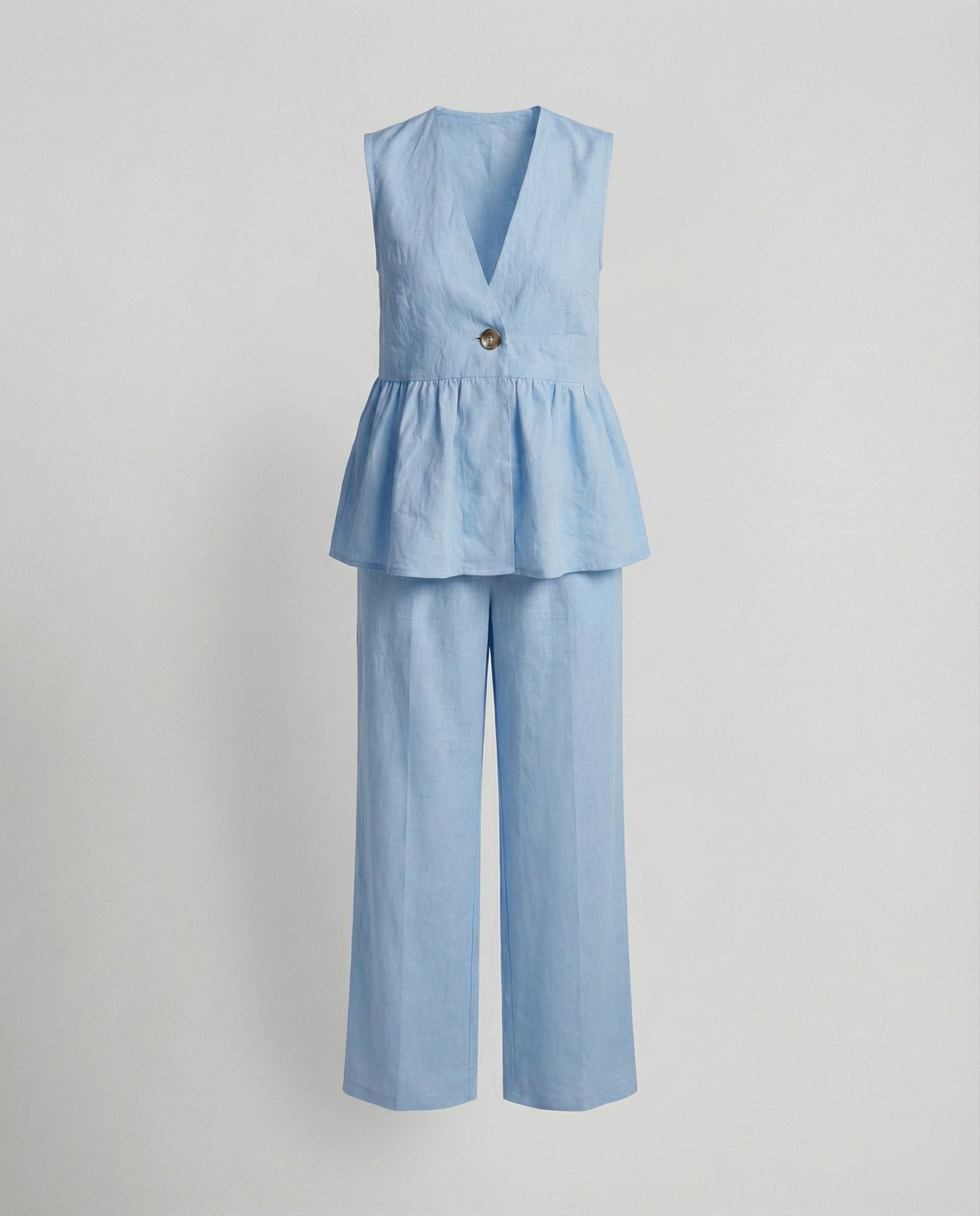 Elegante Damen Leinenhosenanzug Moderner Businesslook