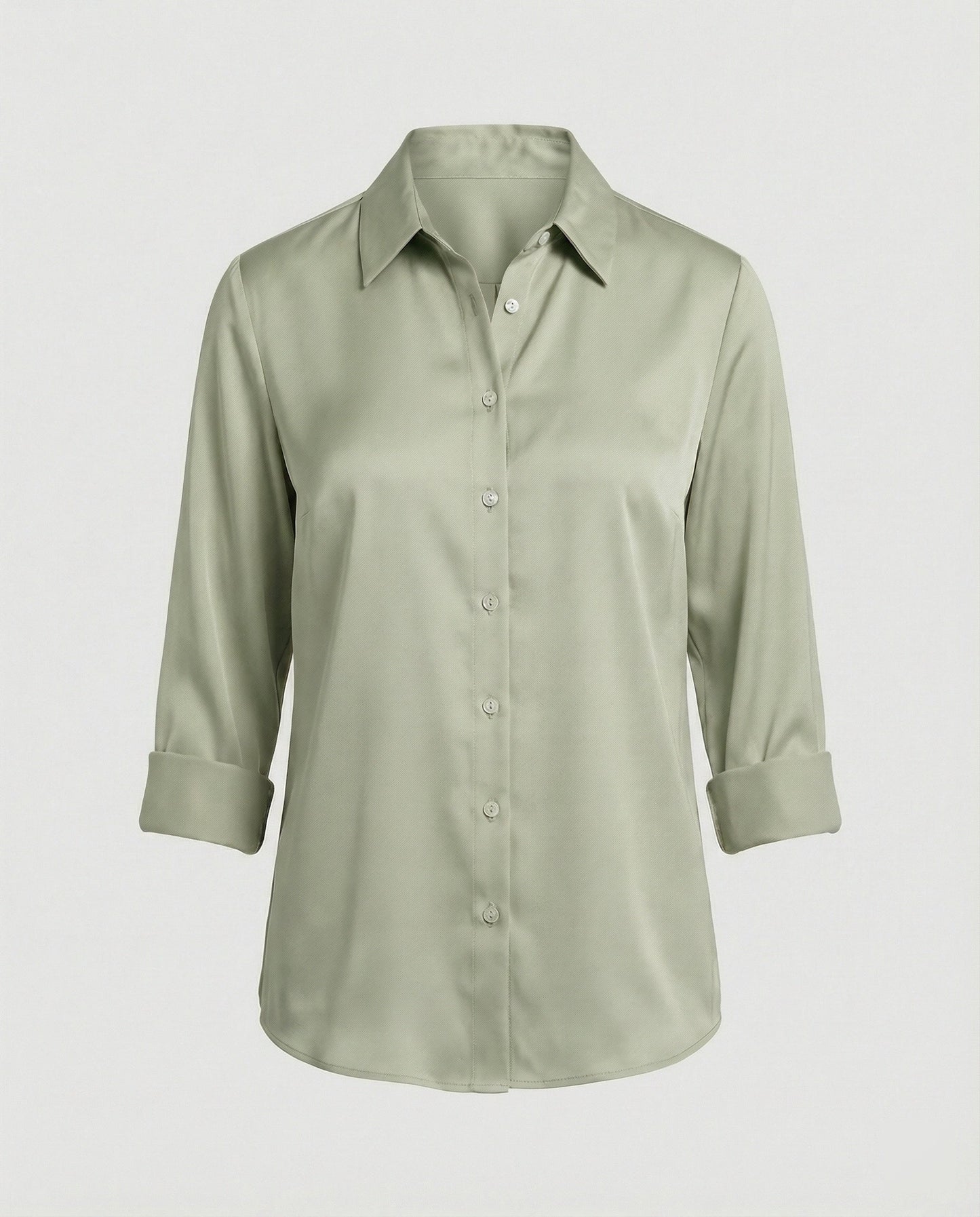 Damenbluse Elegante Baumwollbluse Stehkragen Weiß
