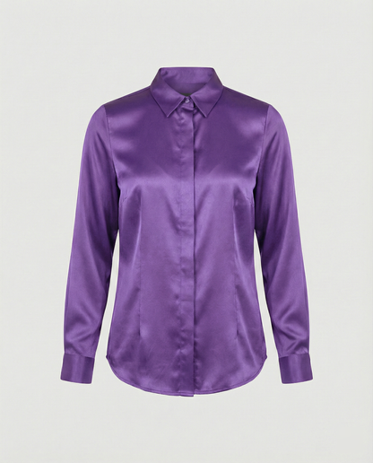 Elegante Damen Bluse Satin Klassisch