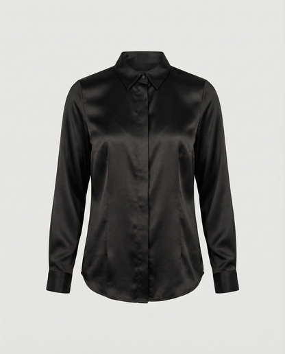 Elegante Damen Bluse Satin Klassisch