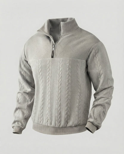 Herren Strickpullover Modern Hochkragen Reißverschluss