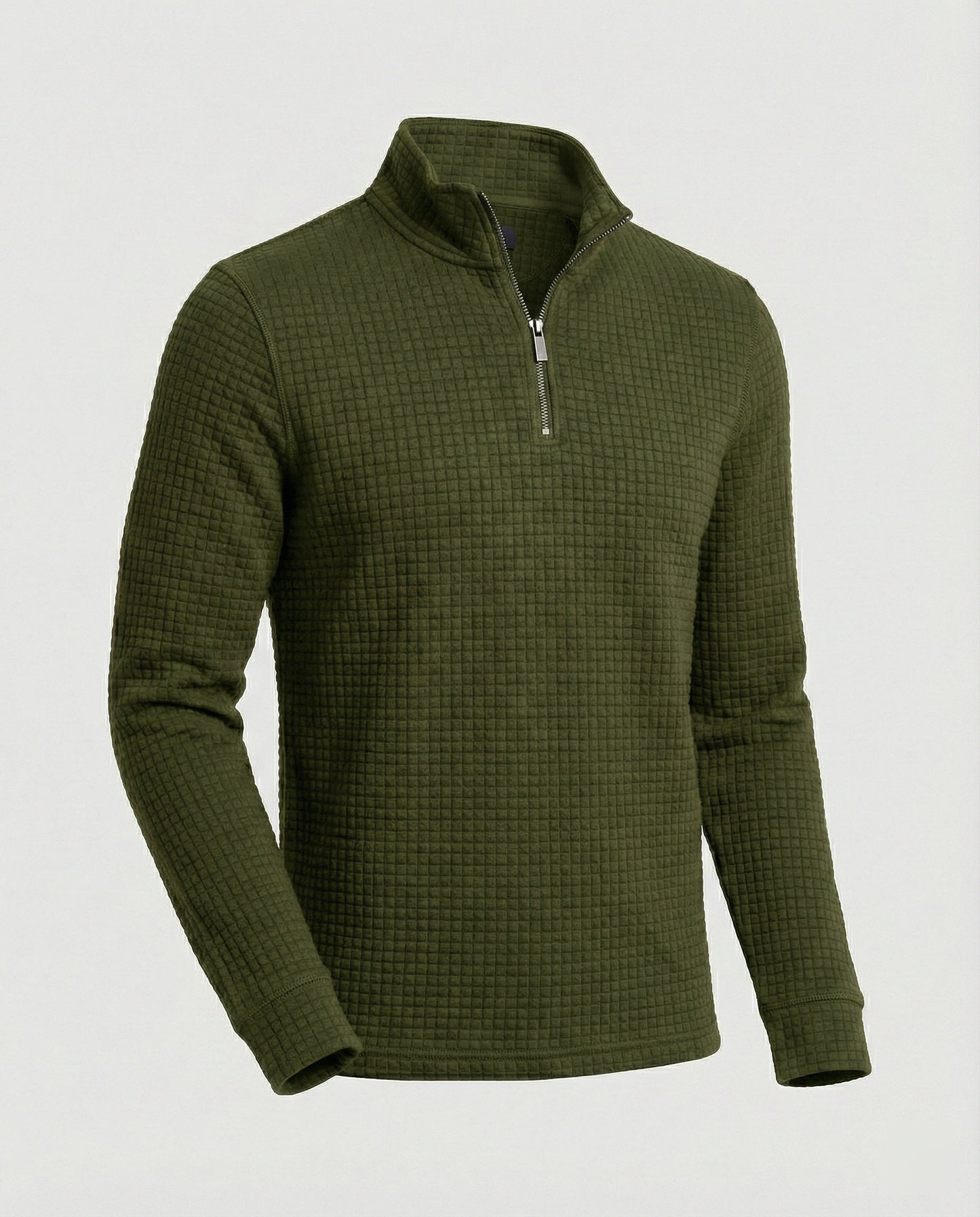 Herren Langarmshirt Modern Stehkragen Reißverschluss Elegant