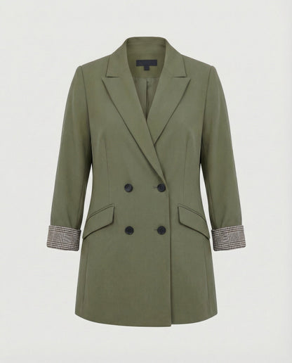 Damen Blazer Doppelreihig Kontrast Ärmel Modern Berlin