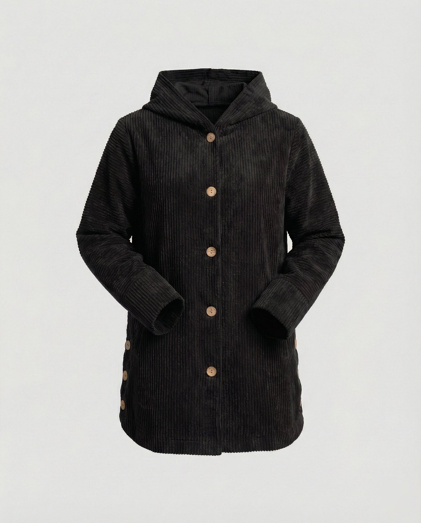 Damen Cordjacke Kapuzenjacke Warm