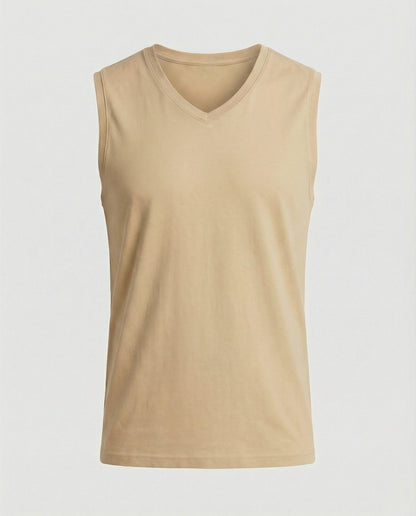 Herren Tanktop Ärmellos Stretch V-Ausschnitt Sportlich