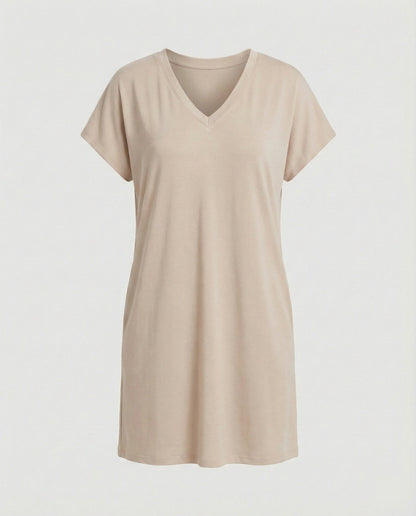 Sommerkleid Damen V-Ausschnitt Leicht