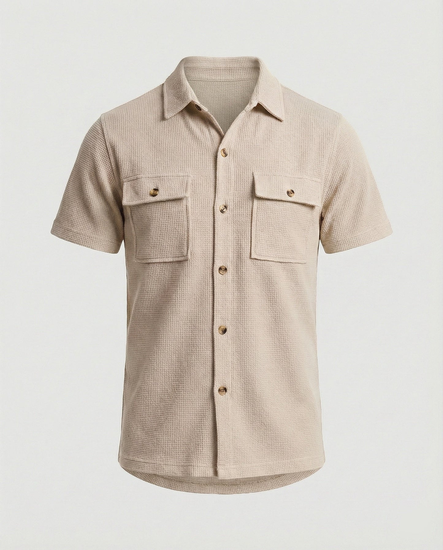 Herren Hemd Kurzarm Strukturstoff Modern