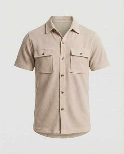 Herren Hemd Kurzarm Strukturstoff Modern
