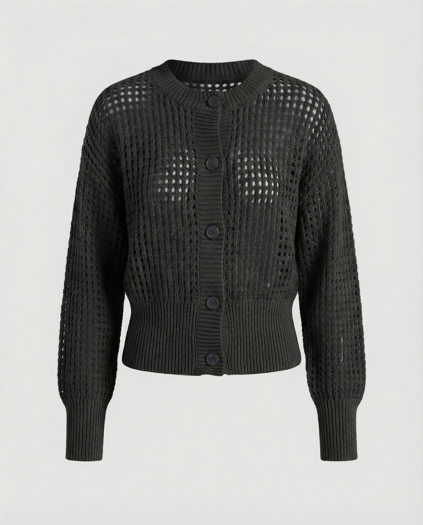 Damen Cardigan Strick Großkaros Luftig Modern