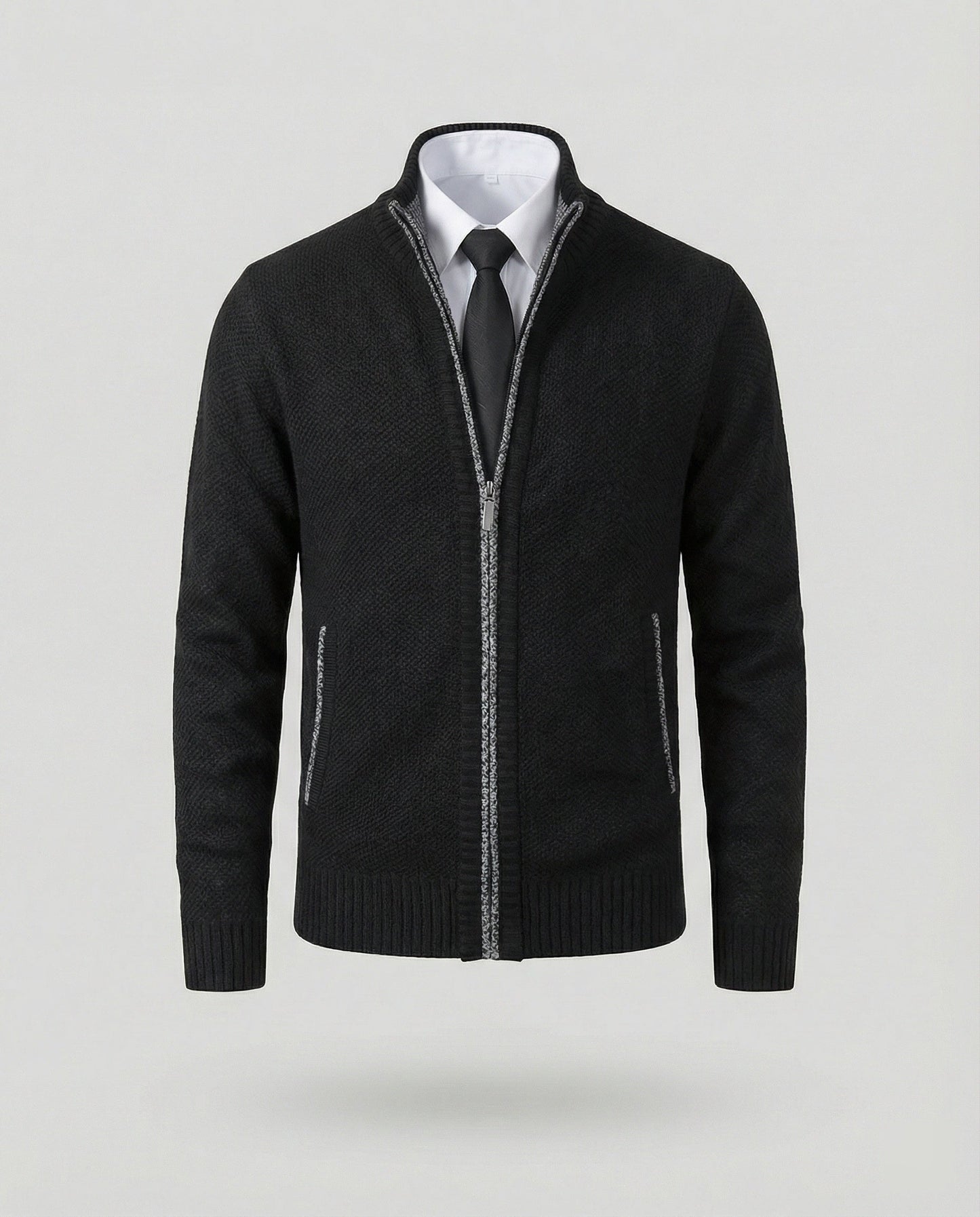 Herren Strickjacke Elegante Reißverschluss Steppjacke