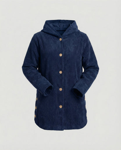 Damen Cordjacke Kapuzenjacke Warm