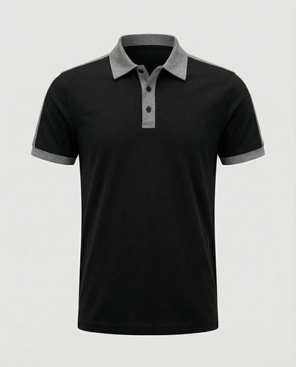 Herren Poloshirt Kontrastkragen Modern Slimfit